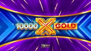 Tampilan visual slot 10,000 X Gold dengan tema emas yang mewah