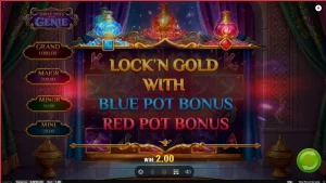 Tampilan visual slot Three Pots of the Genie dengan tema Arabian Nights
